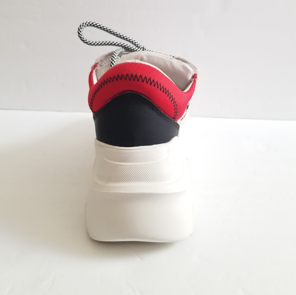 MOA Master Of Arts Lace Up White Red Mesh Leather Sneakers Size 40 US 9.5 - Picture 6 of 8